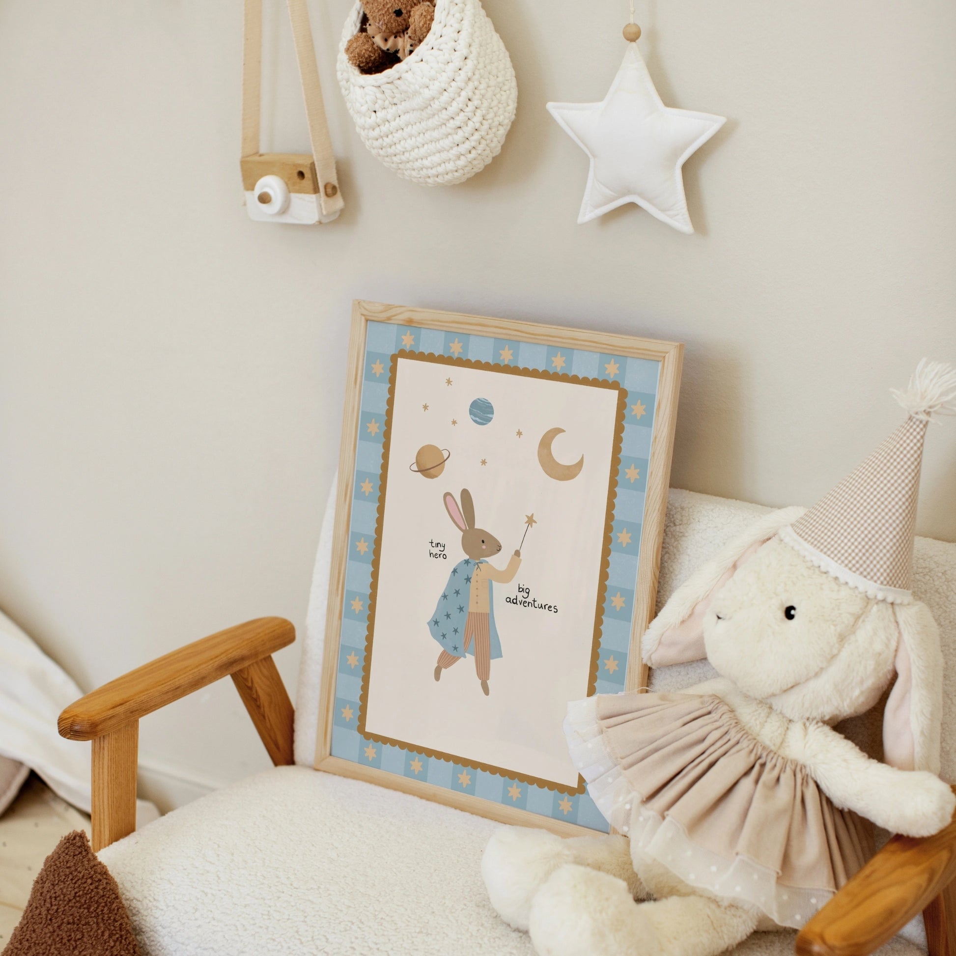 Space Bunny Nursery Wall Art