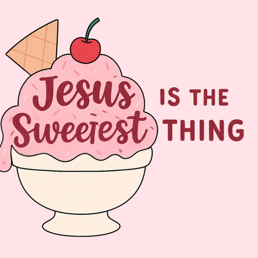 Jesus Is the Sweetest Thing Wall Art – Cute Ice Cream Christian Print