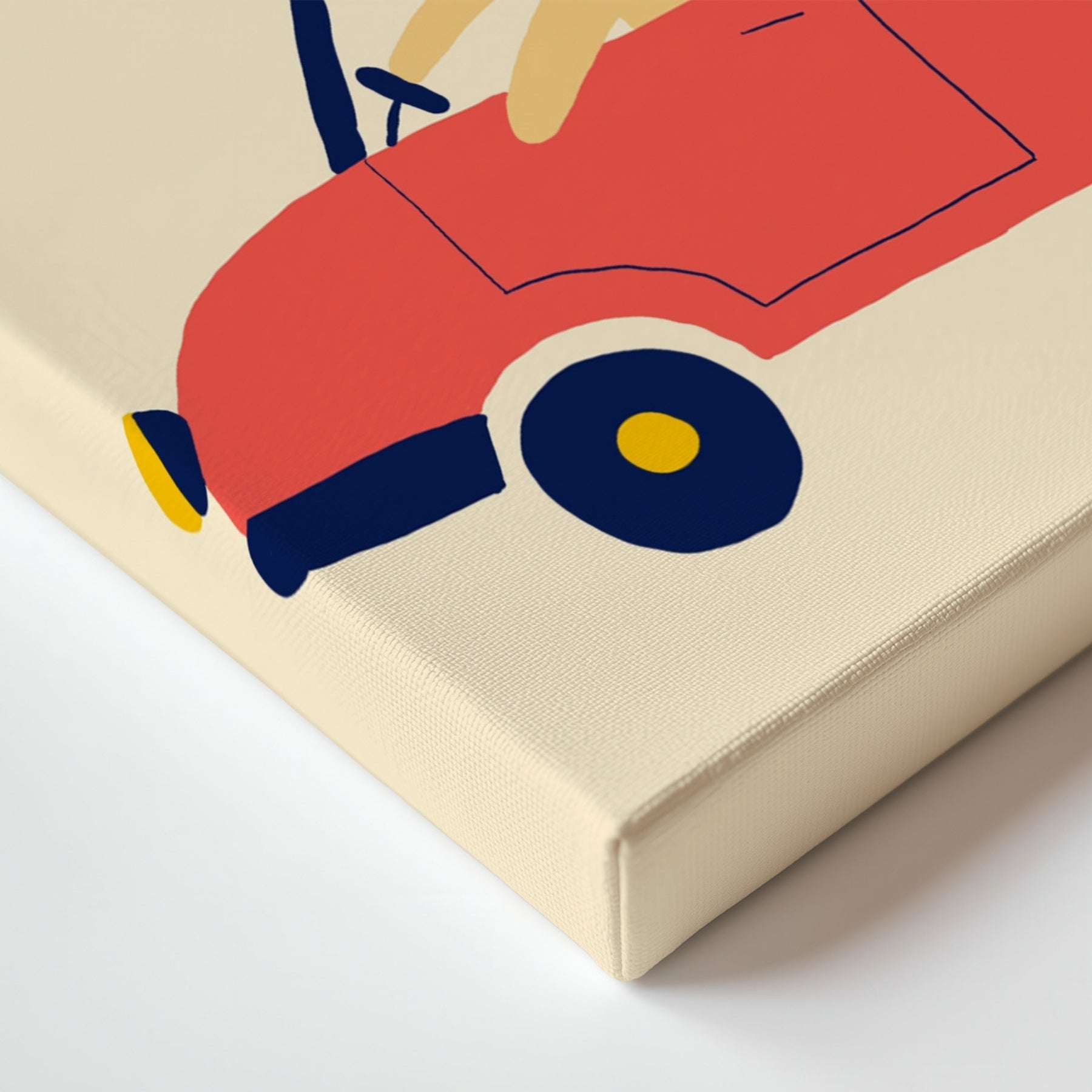 Giraffe Driving Car Nursery Canvas Print