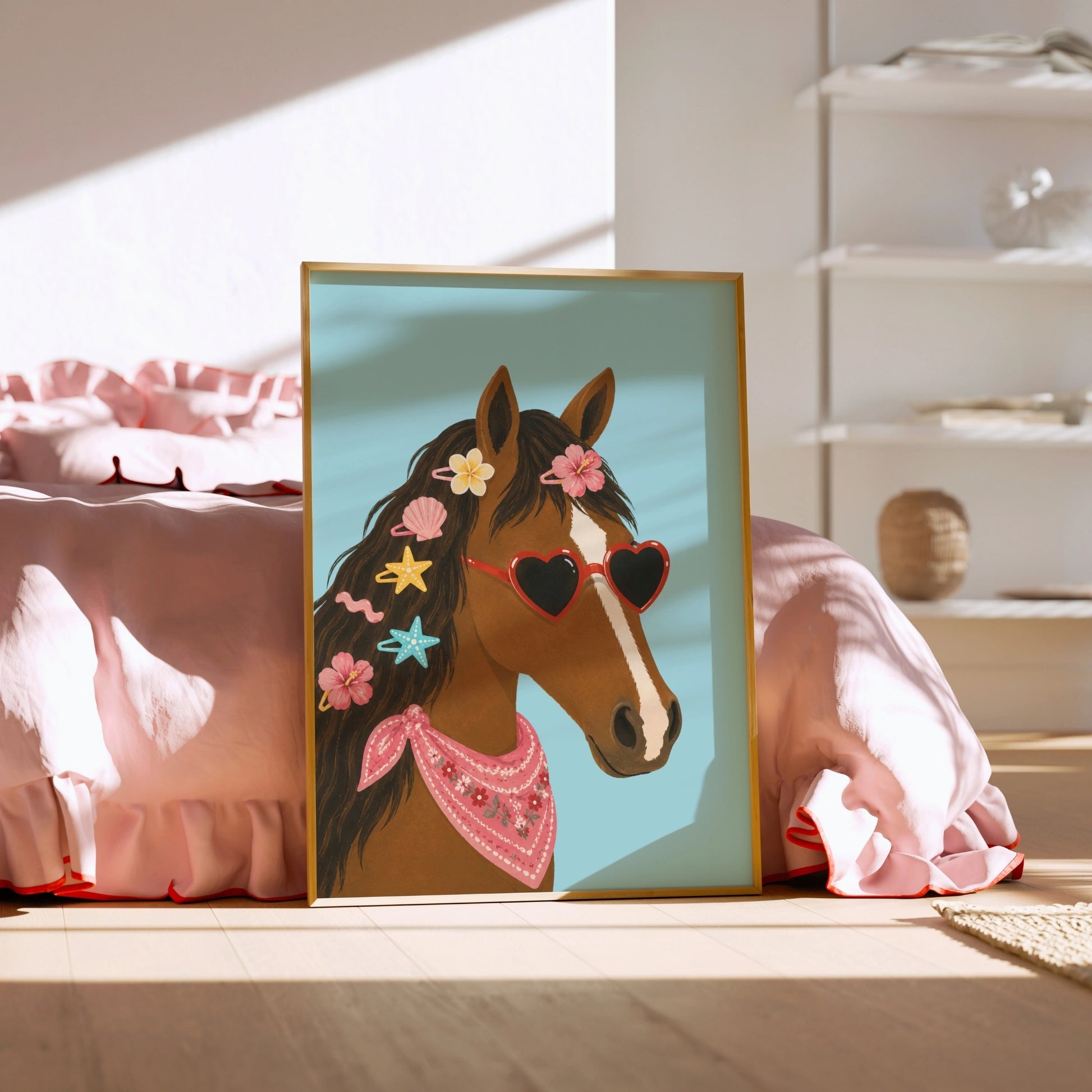 Coastal Cowgirl Horse Wall Art
