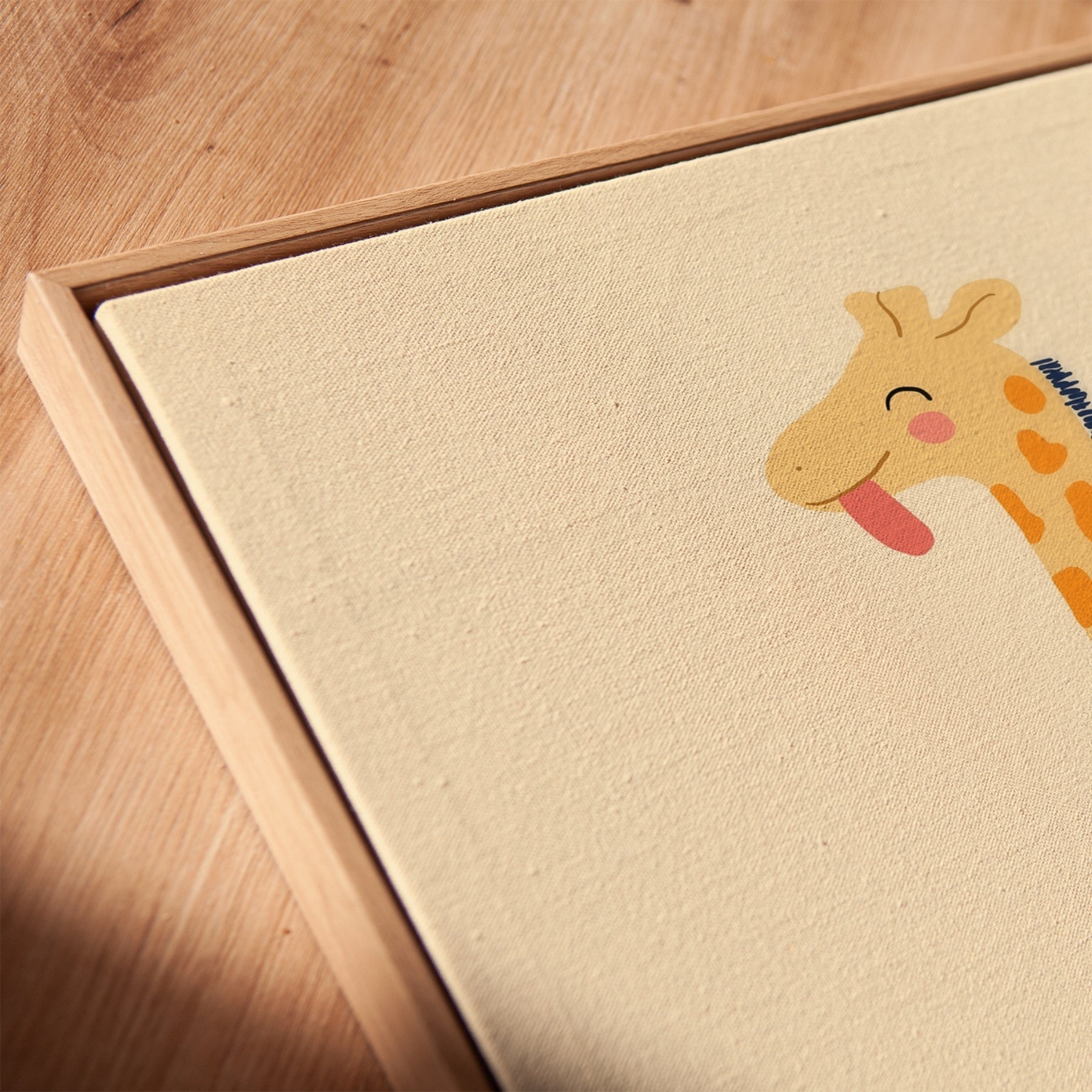 Giraffe Driving Car Nursery Canvas Print