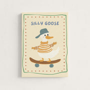 Silly Goose on a Skateboard – Nursery & Kids Canvas Wall Art