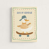 Silly Goose Skateboard Nursery Canvas Print