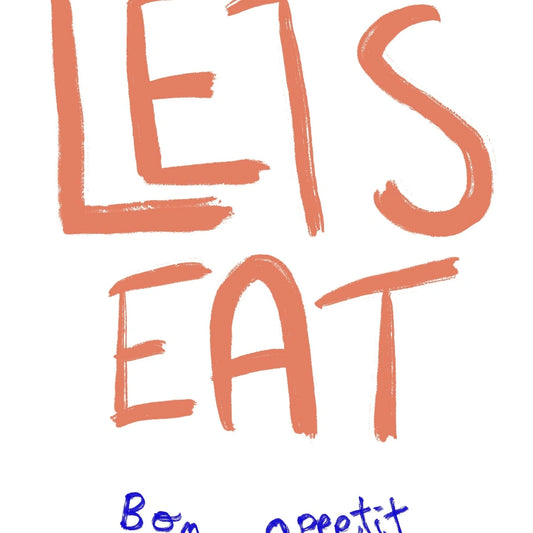 Let’s Eat Kitchen Wall Art – Playful Bon Appétit Quote Print