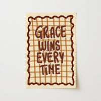 Grace Wins Every Time Wall Art - Christian Autumn Print, Christian Wall Decor