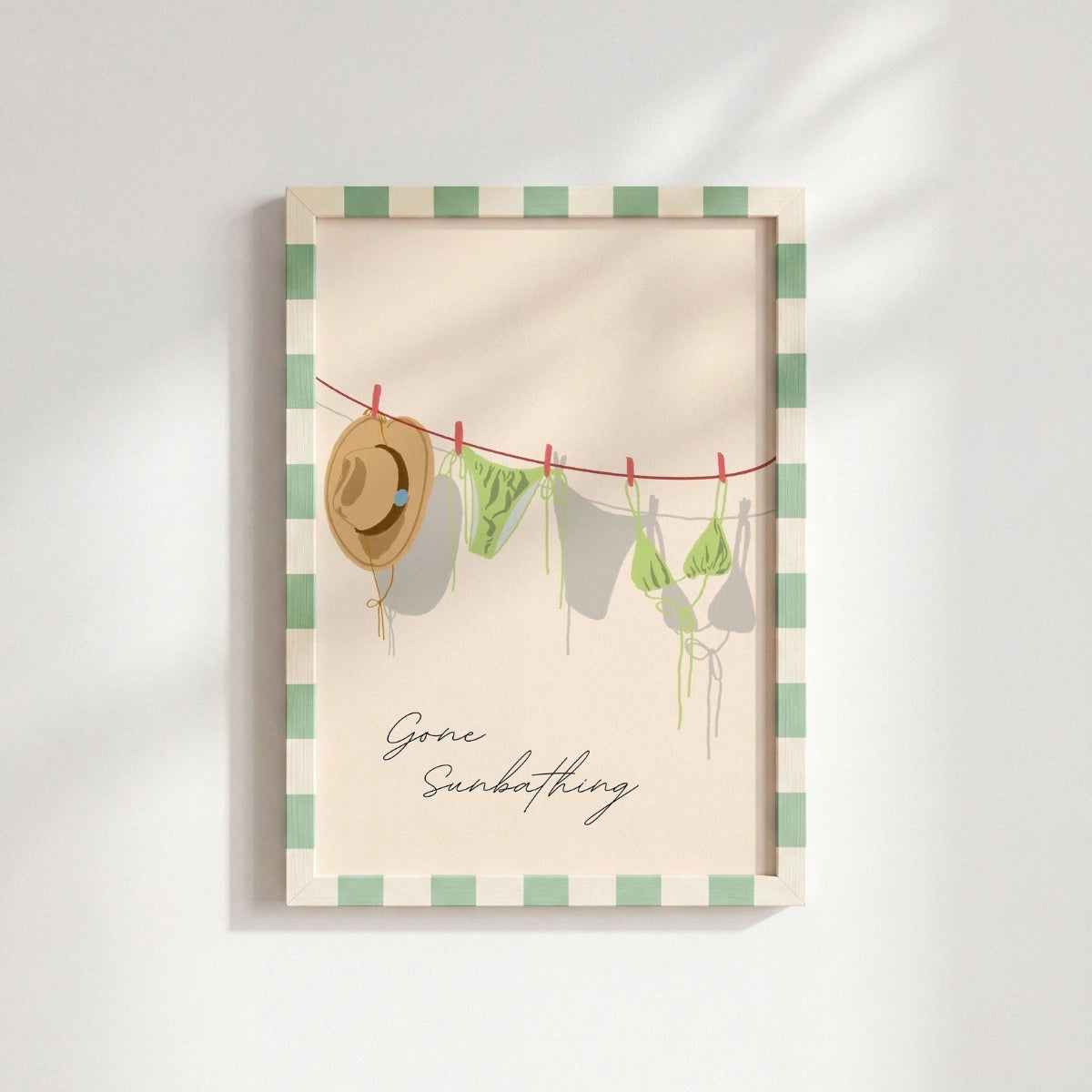 Gone Sunbathing Wall Art, Coastal Wall Decor