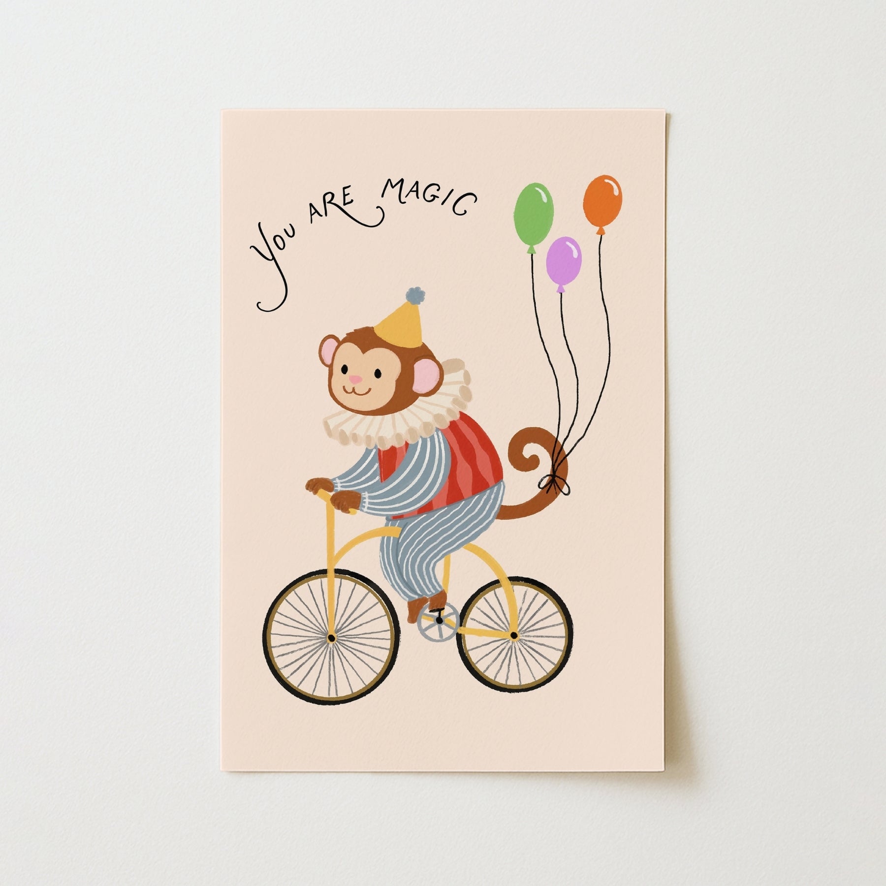 Stampa nursery con scimmia del circo