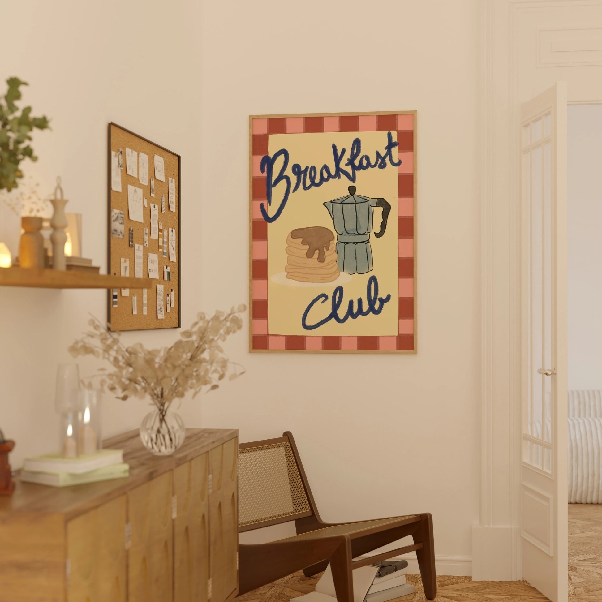 Decorazione murale per la tavola da pranzo italiana – Stampa di pasta, vino e cucina