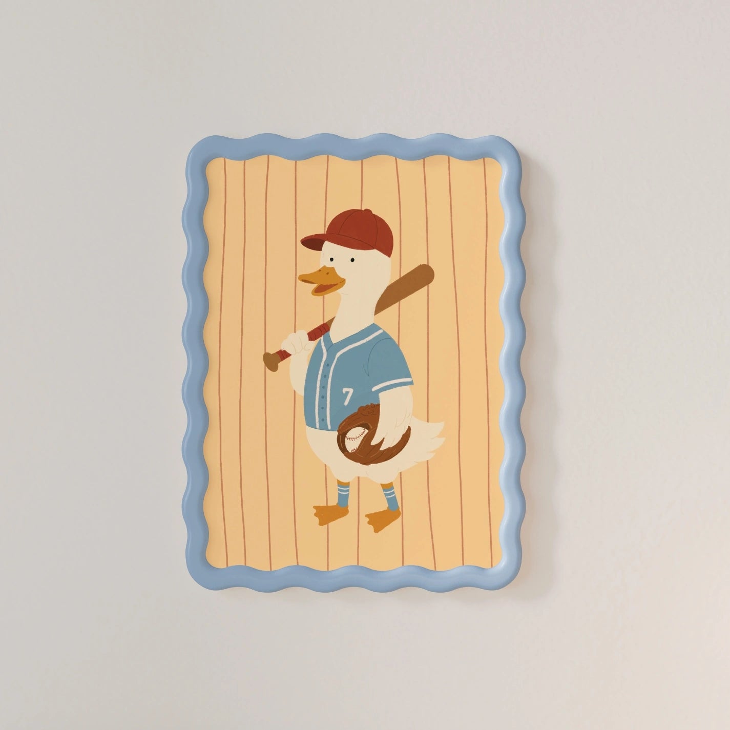 Baseball Duck Nursery Wall Art, Kids Sports Wall Art