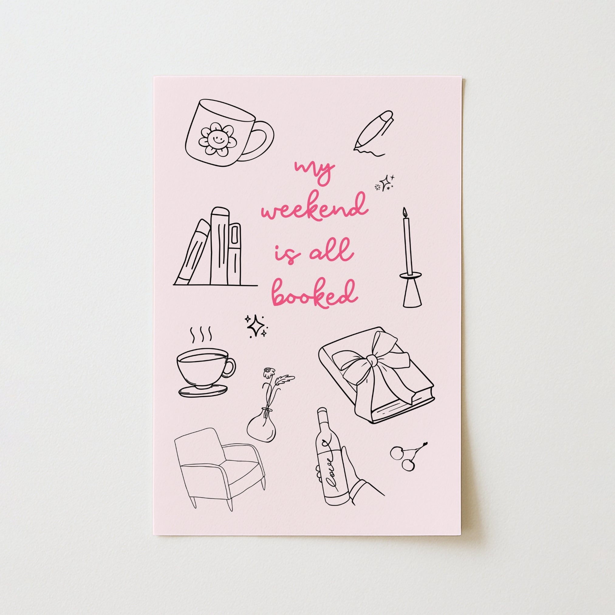 Weekend Booked - Estampado Rosa de Amante de los Libros