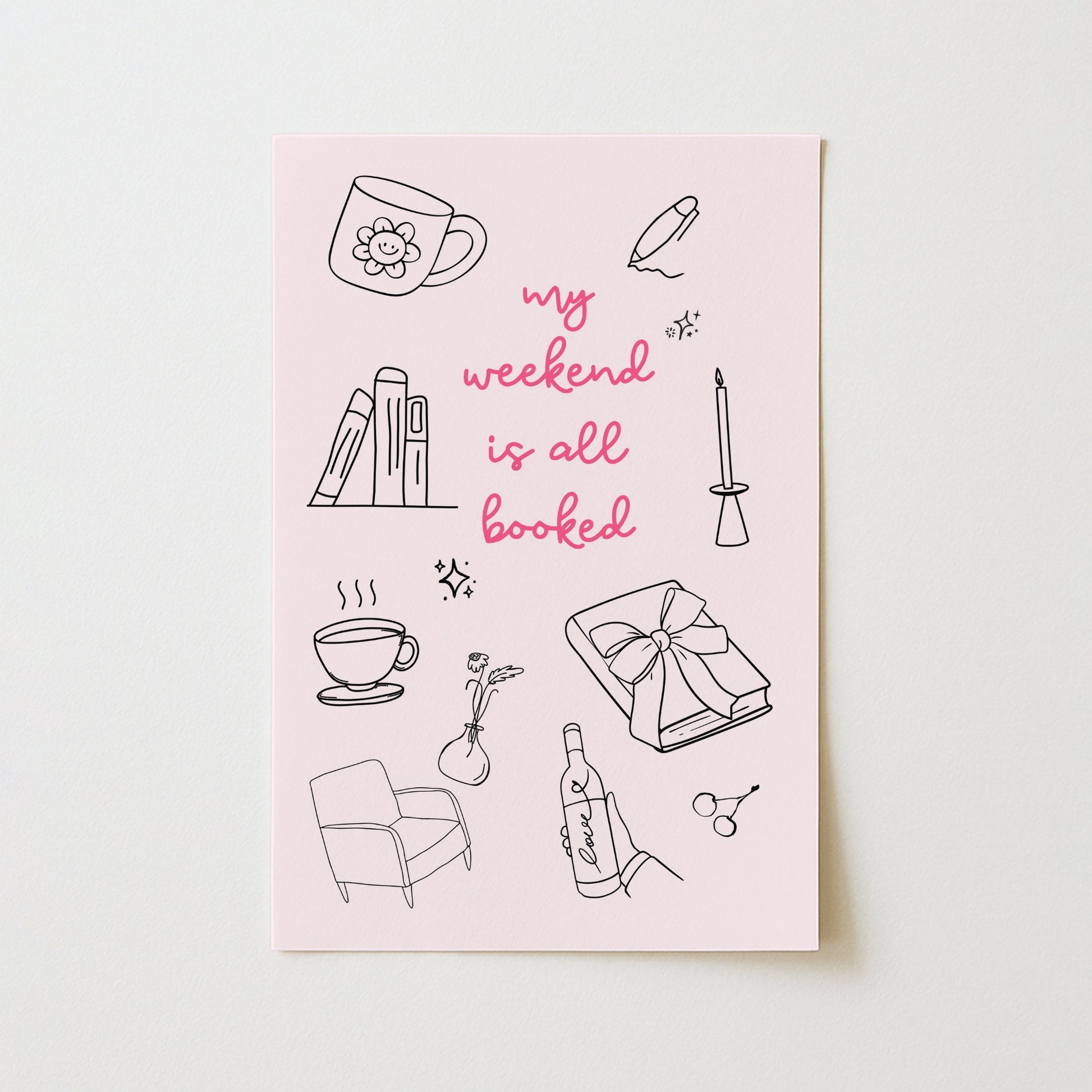 Weekend Booked - Estampado Rosa de Amante de los Libros