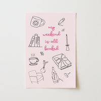 Weekend Booked - Estampado Rosa de Amante de los Libros