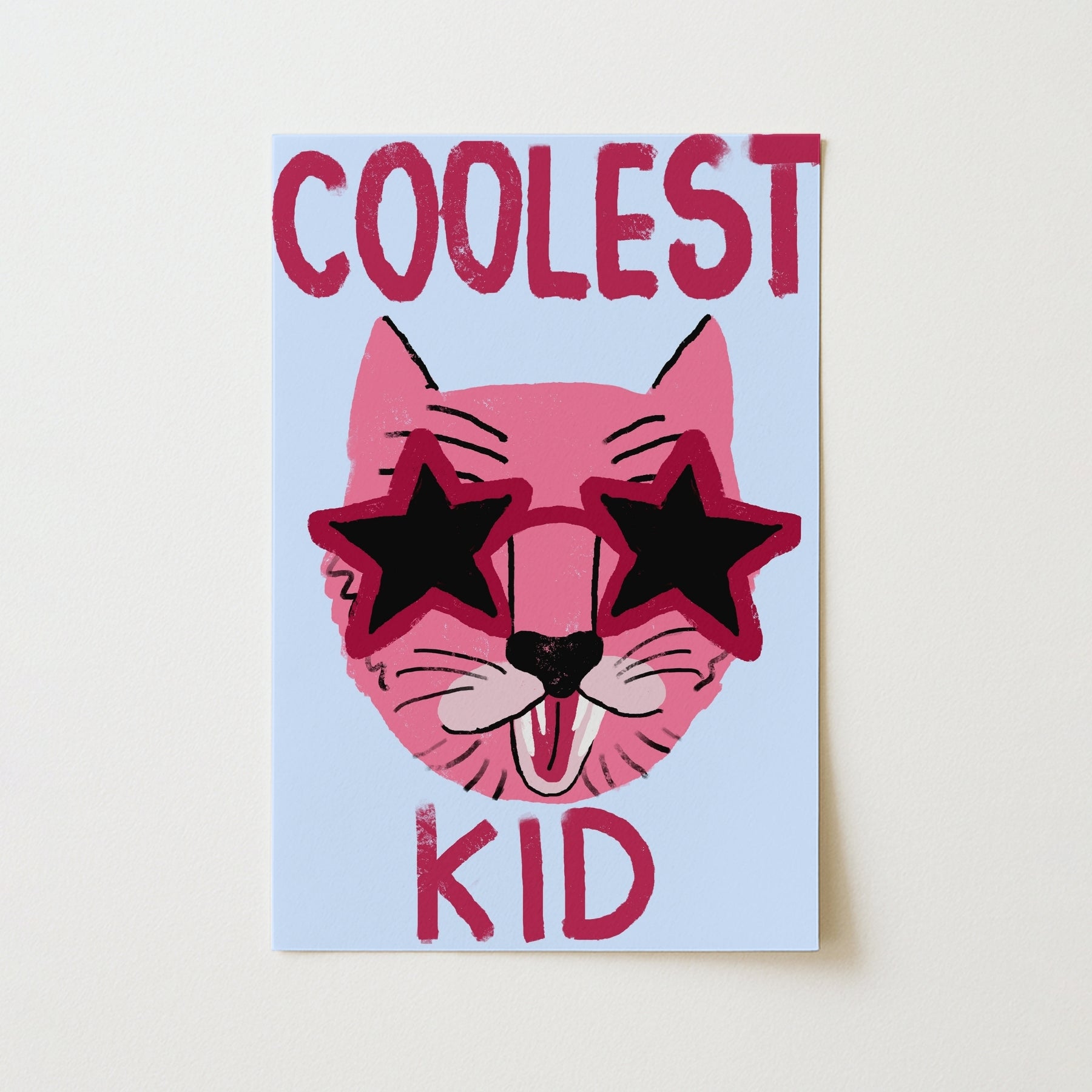 Coolest Kid Wall Art – Fun Cat Poster for Kids Room