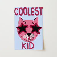 Coolest Kid Wall Art – Fun Cat Poster for Kids Room