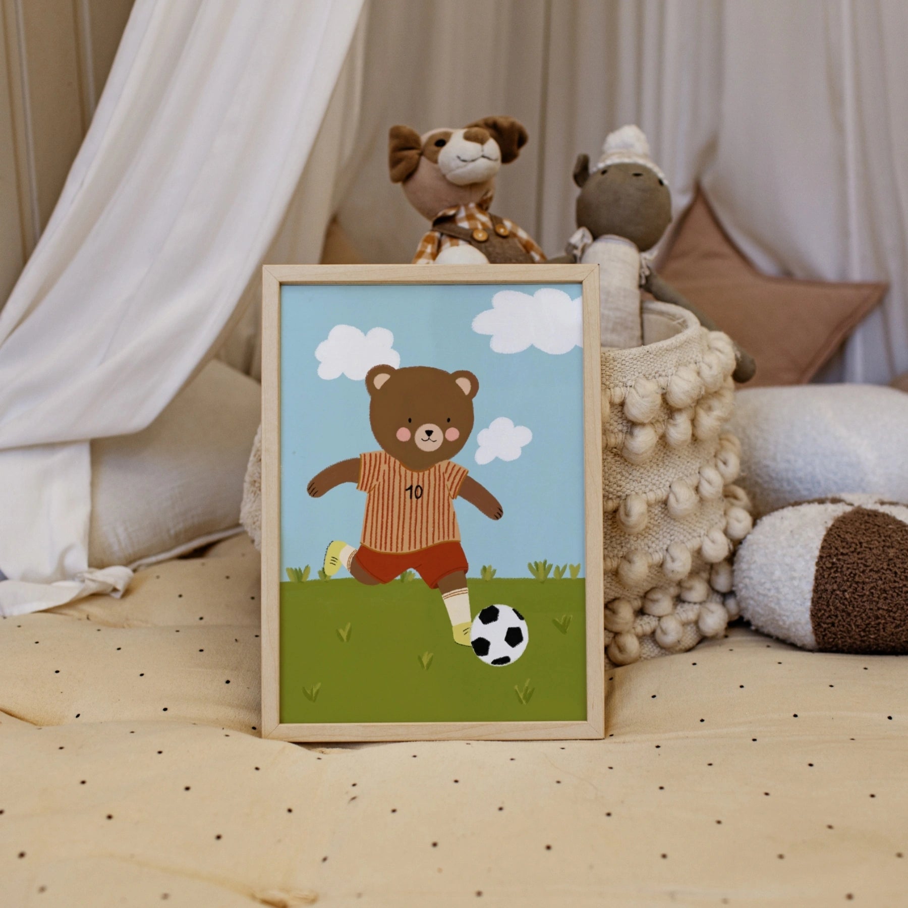 Soccer Bear Nursery Wall Art