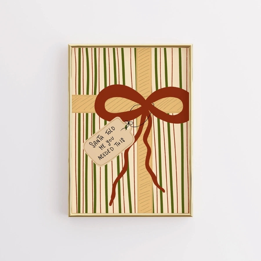 Retro Festive Present Print