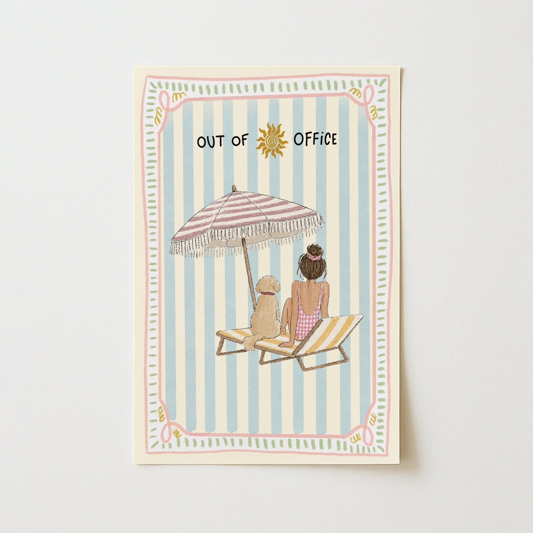 Trendy Beach Girl Print, Coastal Wall Decor