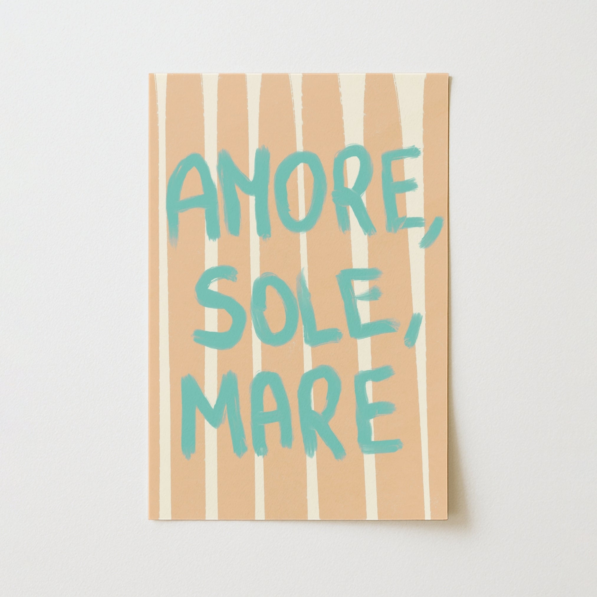 Décoration murale Amore Sole Mare - Citation d'été italienne, Décoration murale côtière