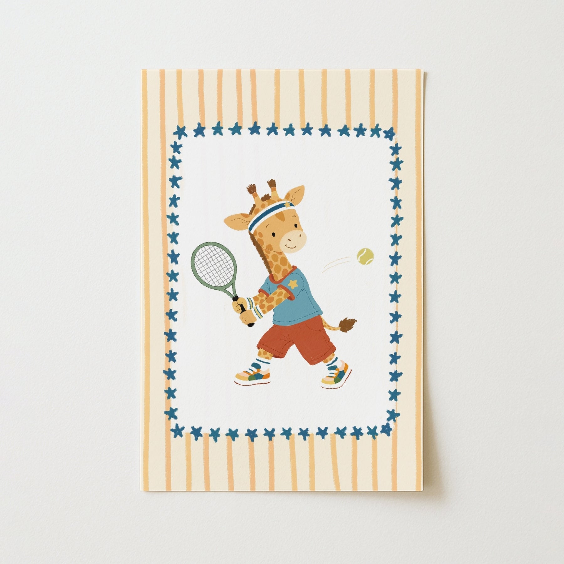 Tennis Giraffe Nursery Wall Art