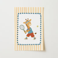 Tennis Giraffe Nursery Wall Art