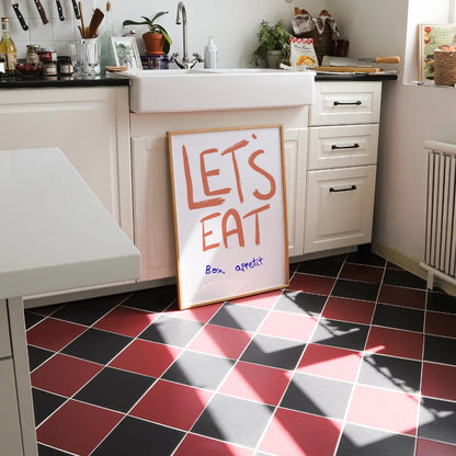 Let’s Eat Kitchen Wall Art – Playful Bon Appétit Quote Print