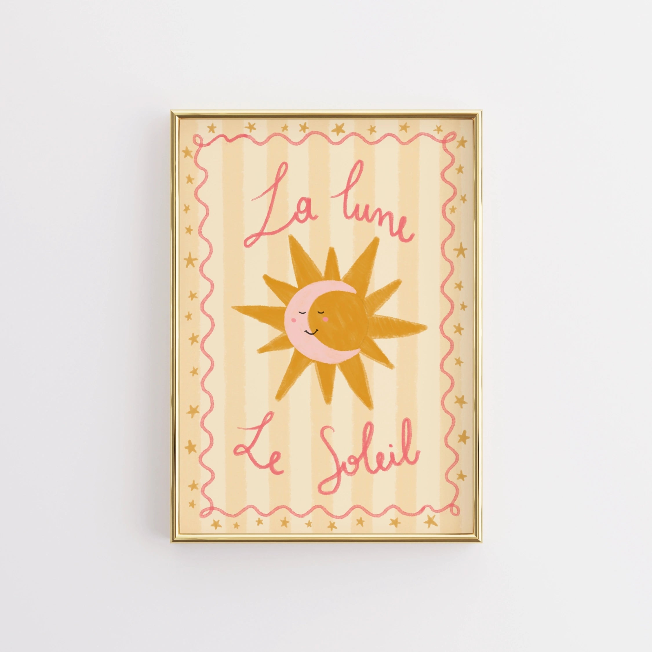 La Lune La Soleil Wall Art – Affiche française Soleil et Lune