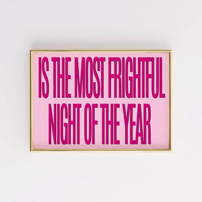 Most Frightful Night Wall Art – Bold Halloween Typography Print