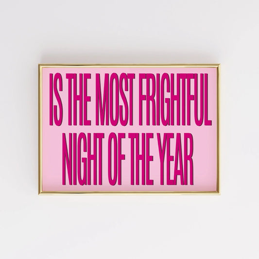 Most Frightful Night Wall Art – Bold Halloween Typography Print