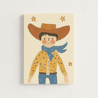 Cowboy Kids Canvas Wall Art, Western Nursery Print