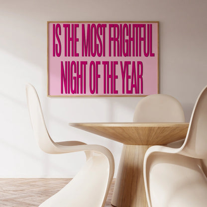 Most Frightful Night Wall Art – Bold Halloween Typography Print