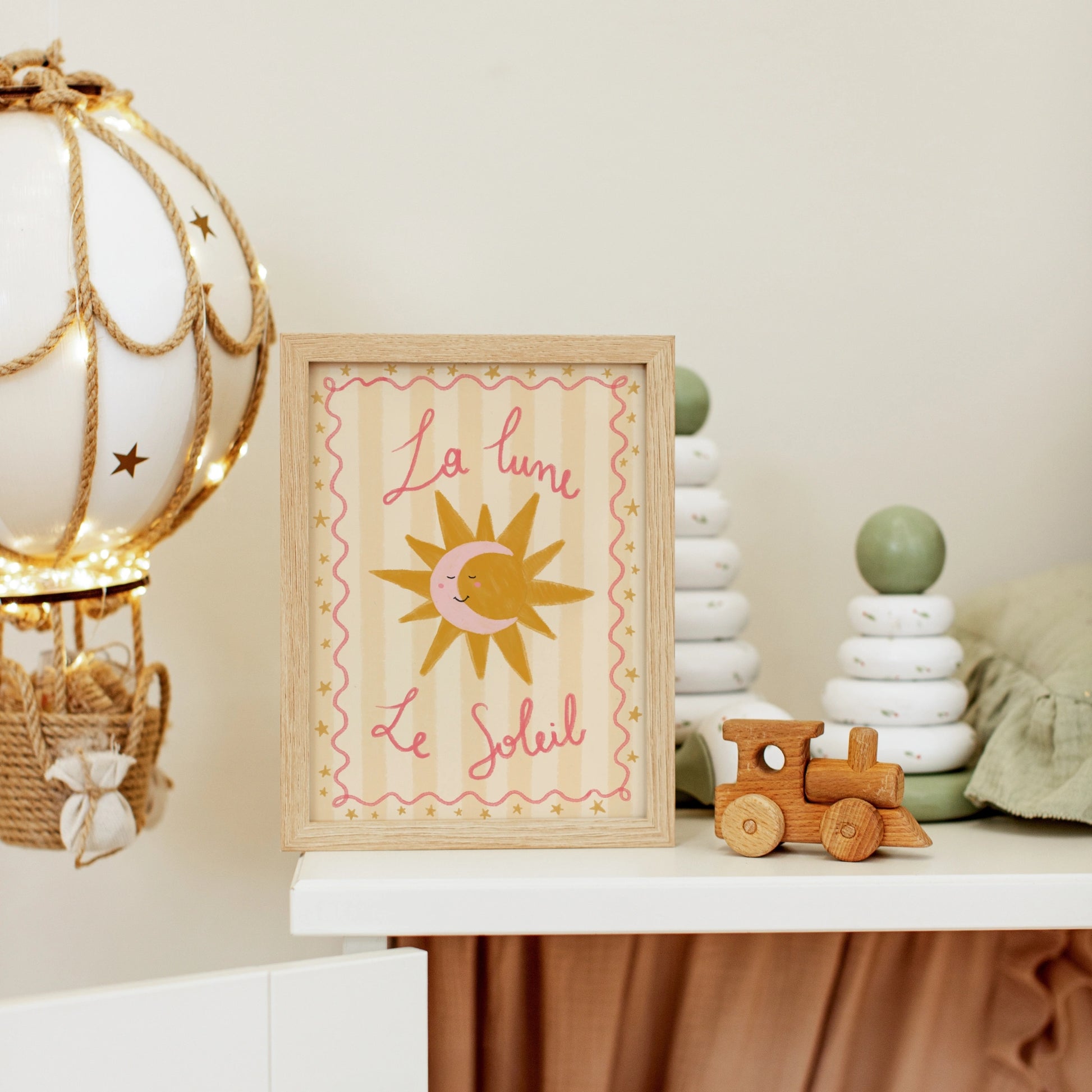 La Lune La Soleil Wall Art – Affiche française Soleil et Lune