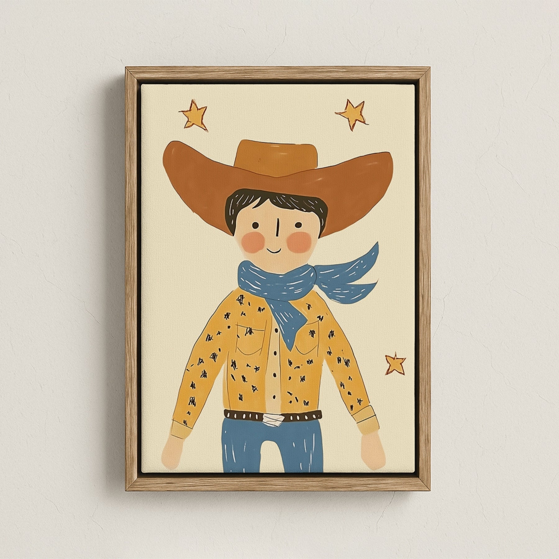 Cowboy Kids Canvas Wall Art, Western Nursery Print