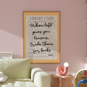 Trade Lemons for Books Yellow Library Card – Bookish Wall Art
