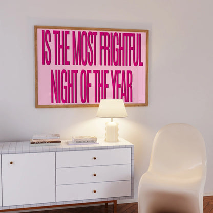 Most Frightful Night Wall Art – Bold Halloween Typography Print