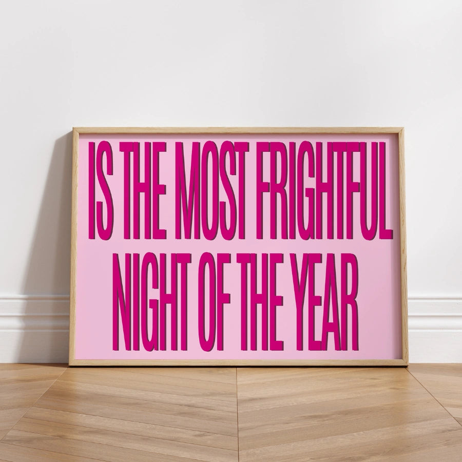 Most Frightful Night Wall Art – Bold Halloween Typography Print