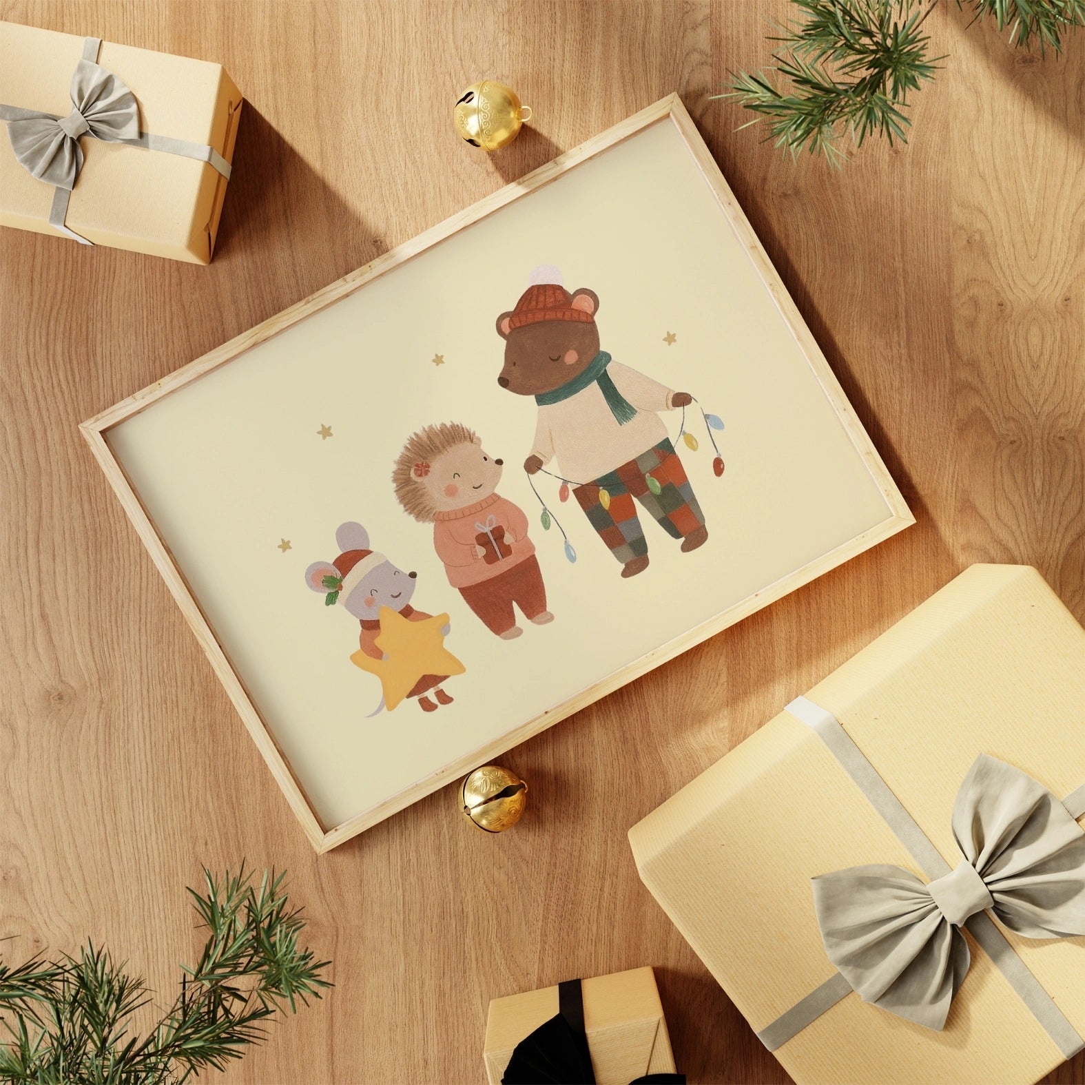 Woodland Friends Christmas Print