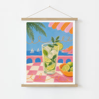 Stampa con mojito e lime