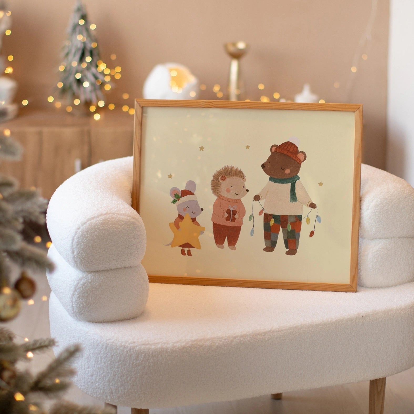 Woodland Friends Christmas Print