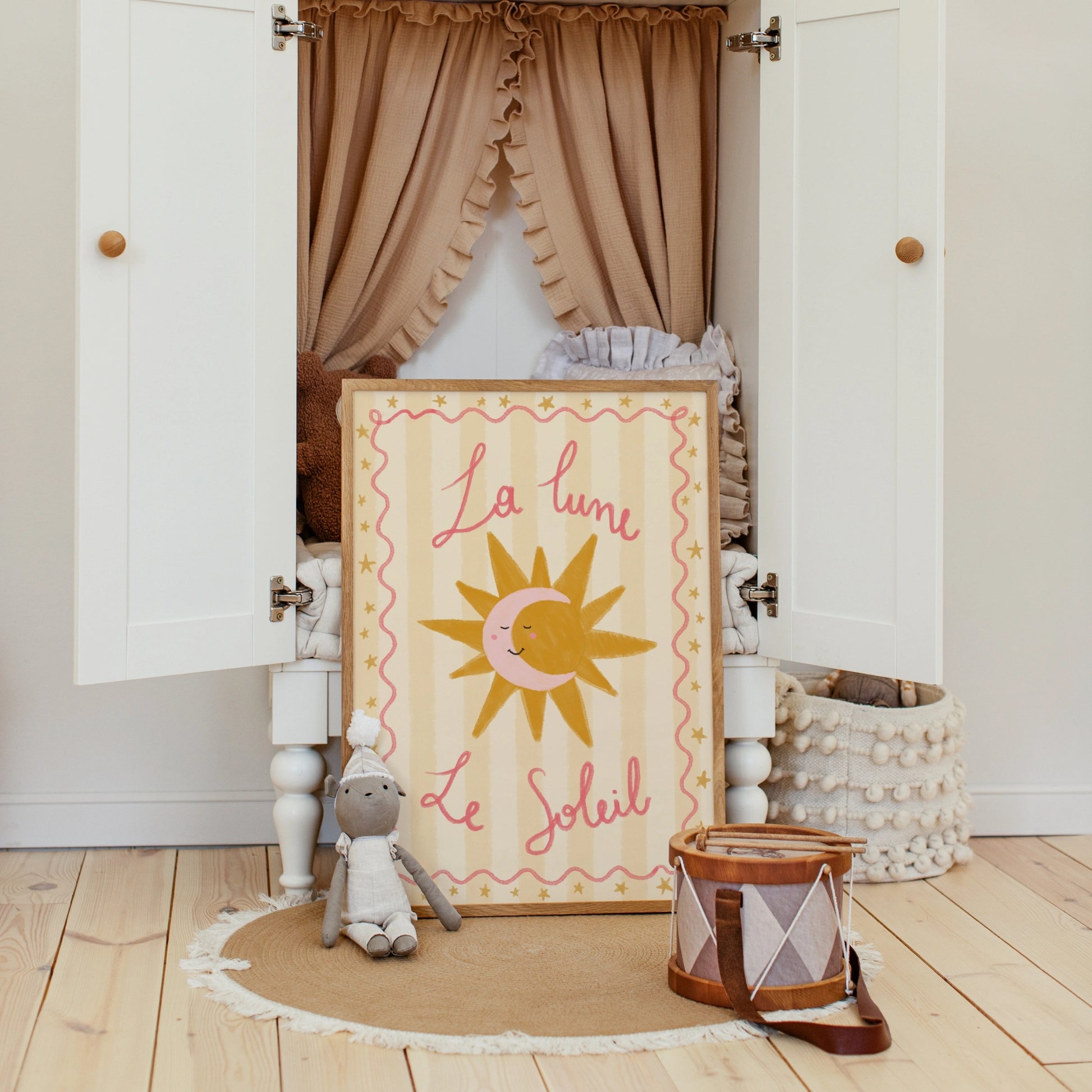 La Lune La Soleil Wall Art – Affiche française Soleil et Lune