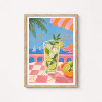 Stampa con mojito e lime