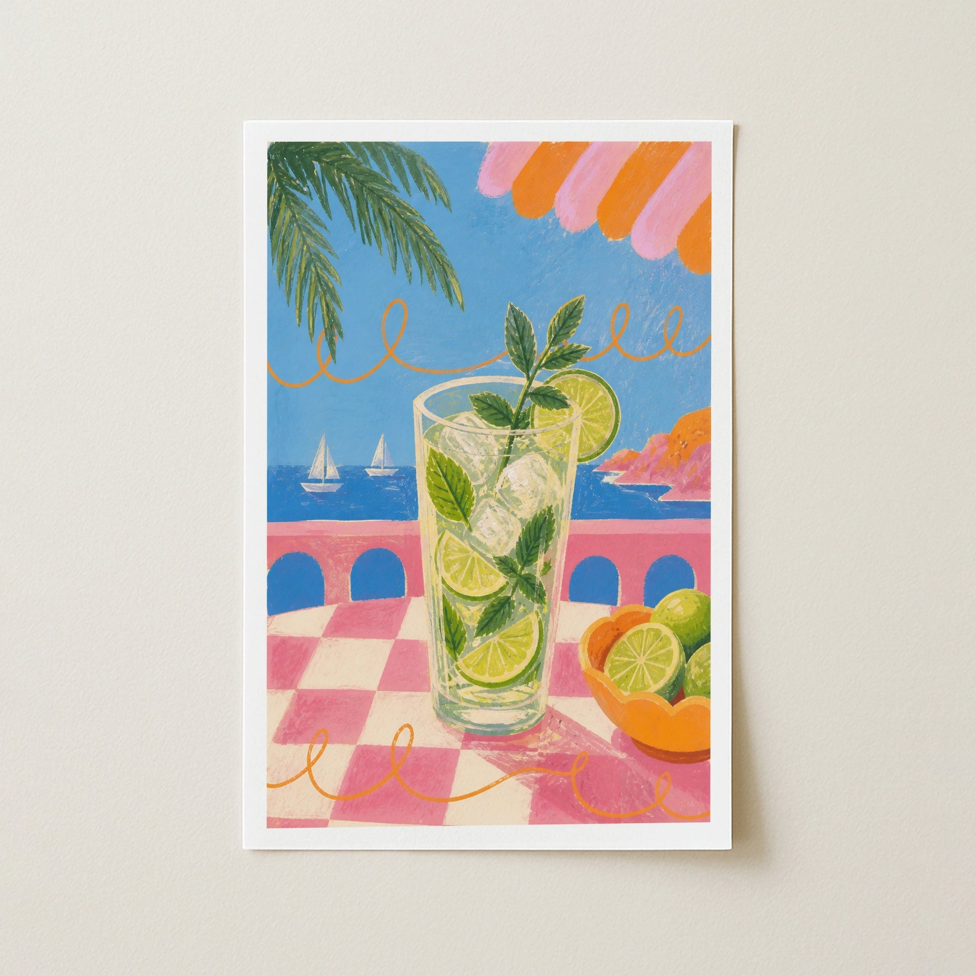 Stampa con mojito e lime