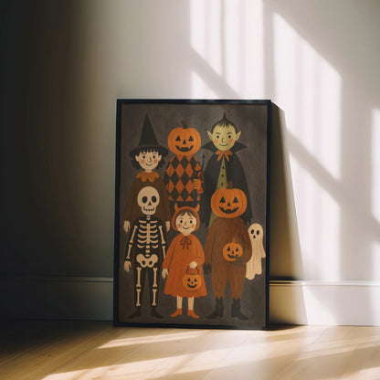 Vintage Halloween Kids Print – Cute Costume Wall Art