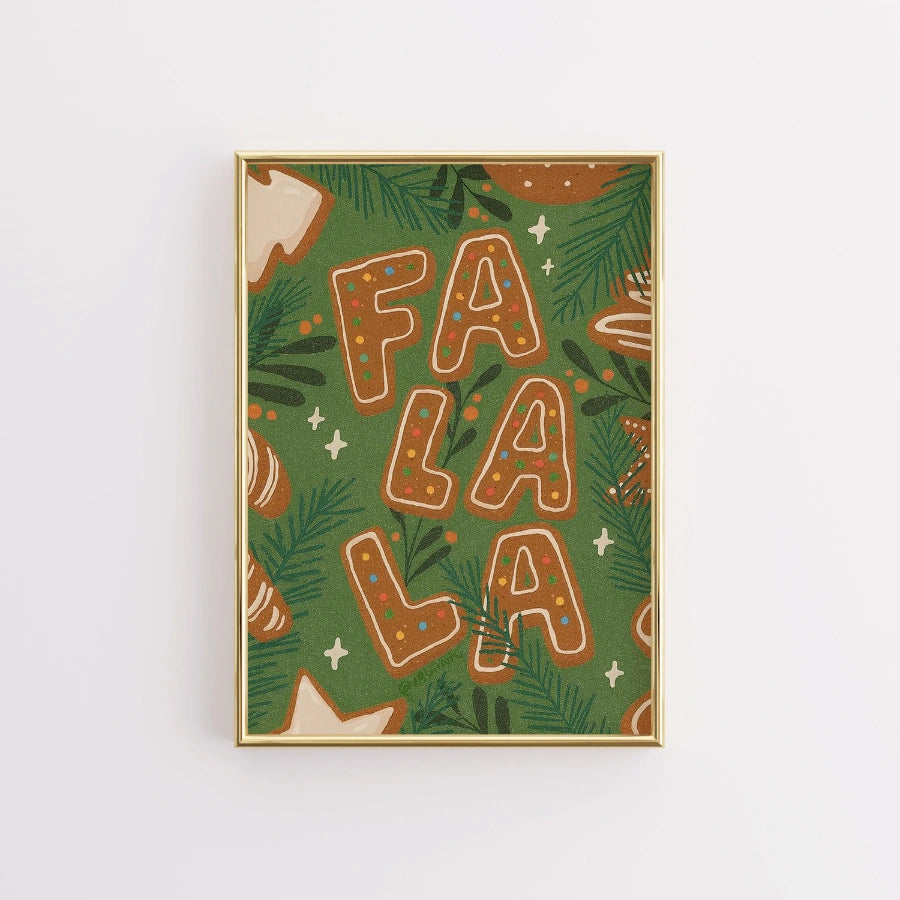Fa La La Wall Art – Gingerbread Christmas Print