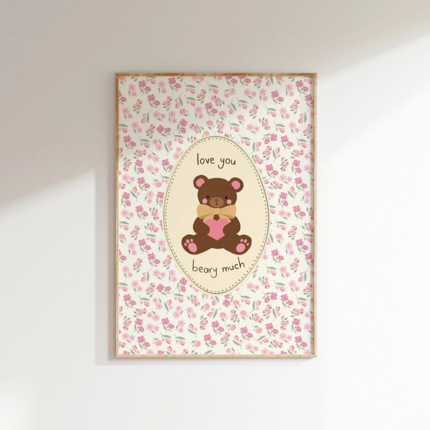 Bear Nursery Print, Girls Room Decor