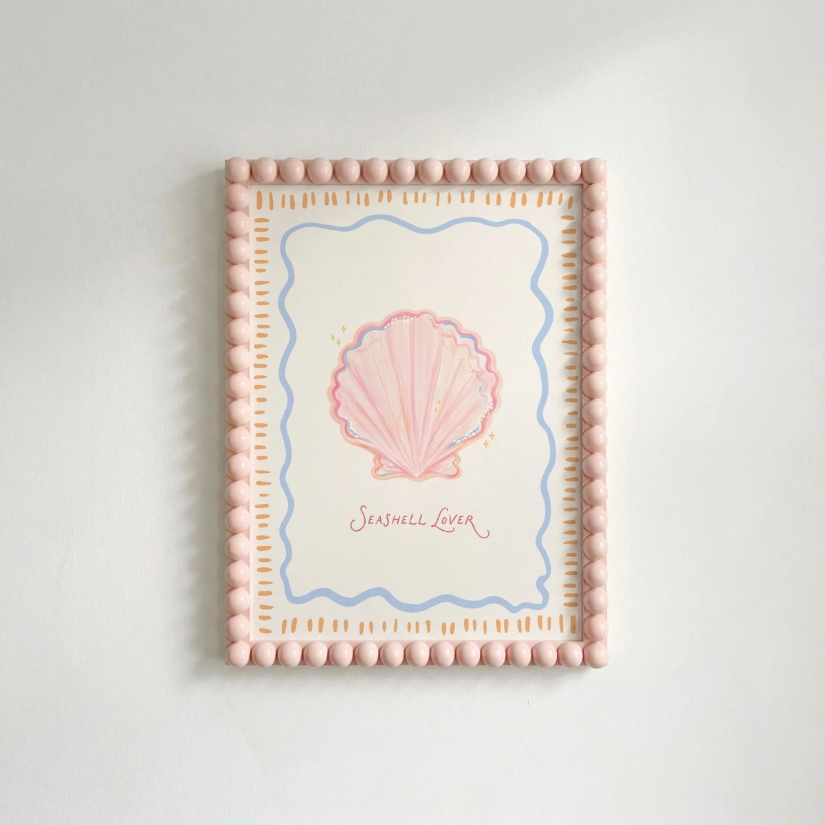 Impresión de conchas costeras, decoración de pared costera
