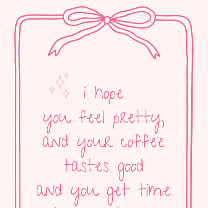 Feel Pretty  – Pink Bookish Quote Print