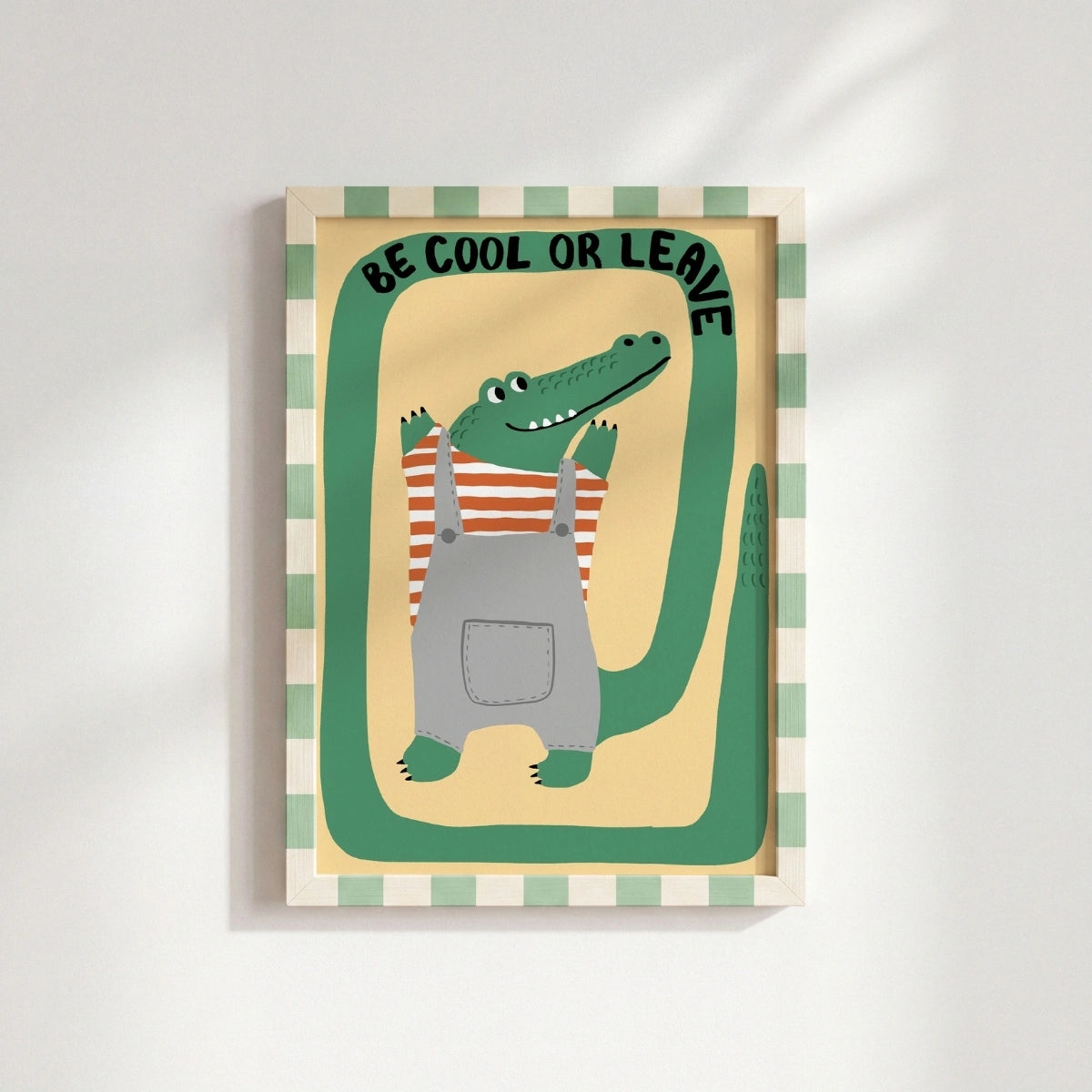 Divertente arte murale per bambini con coccodrilli, decorazioni colorate per bambini