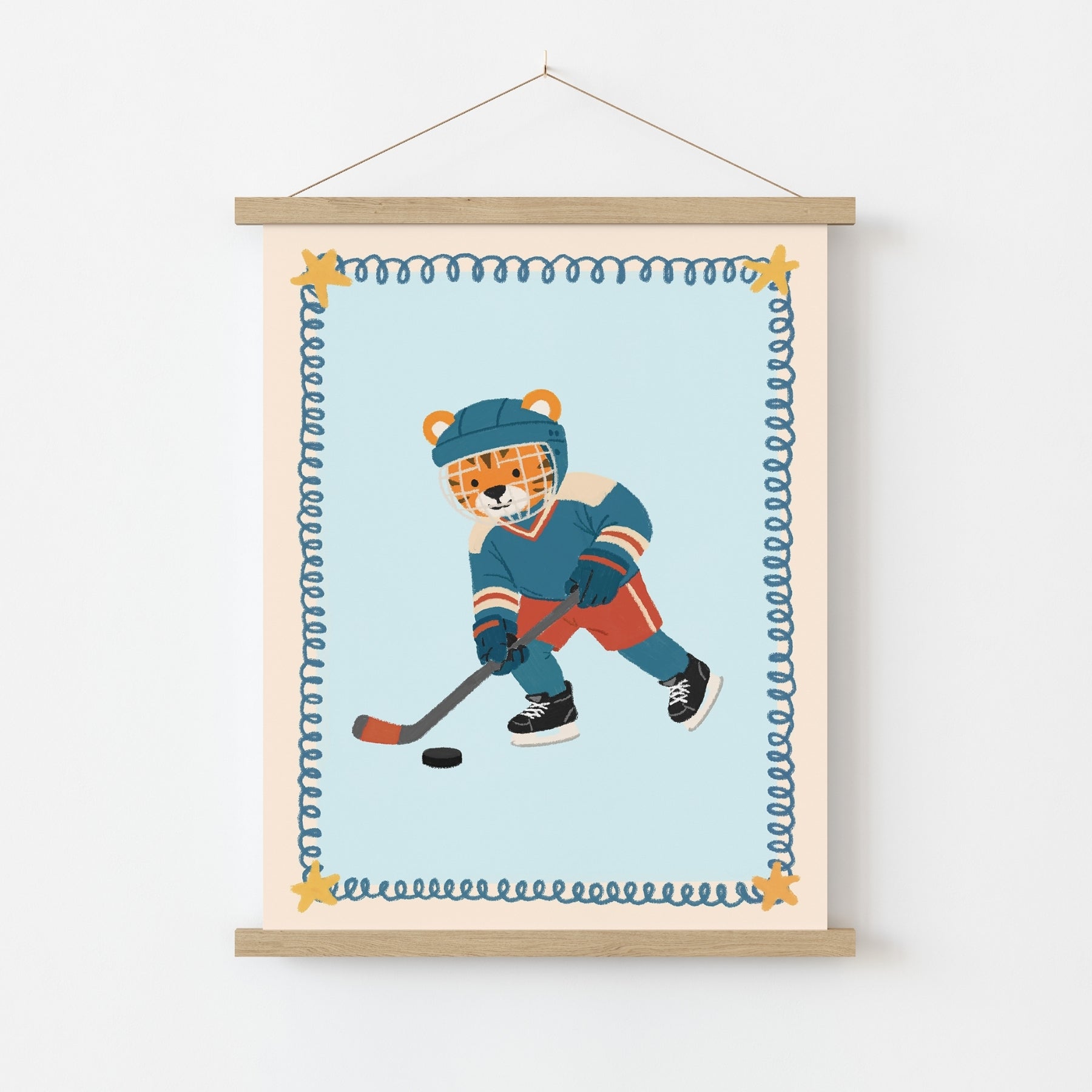 Hockey Tiger Nursery Wall Art