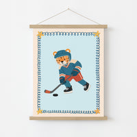 Hockey Tiger Nursery Wall Art