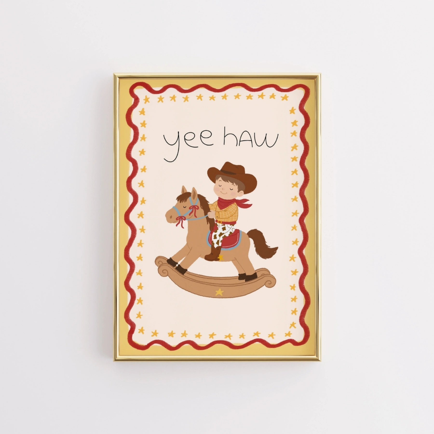 Stampa da parete per cameretta cowboy “Yee Haw”